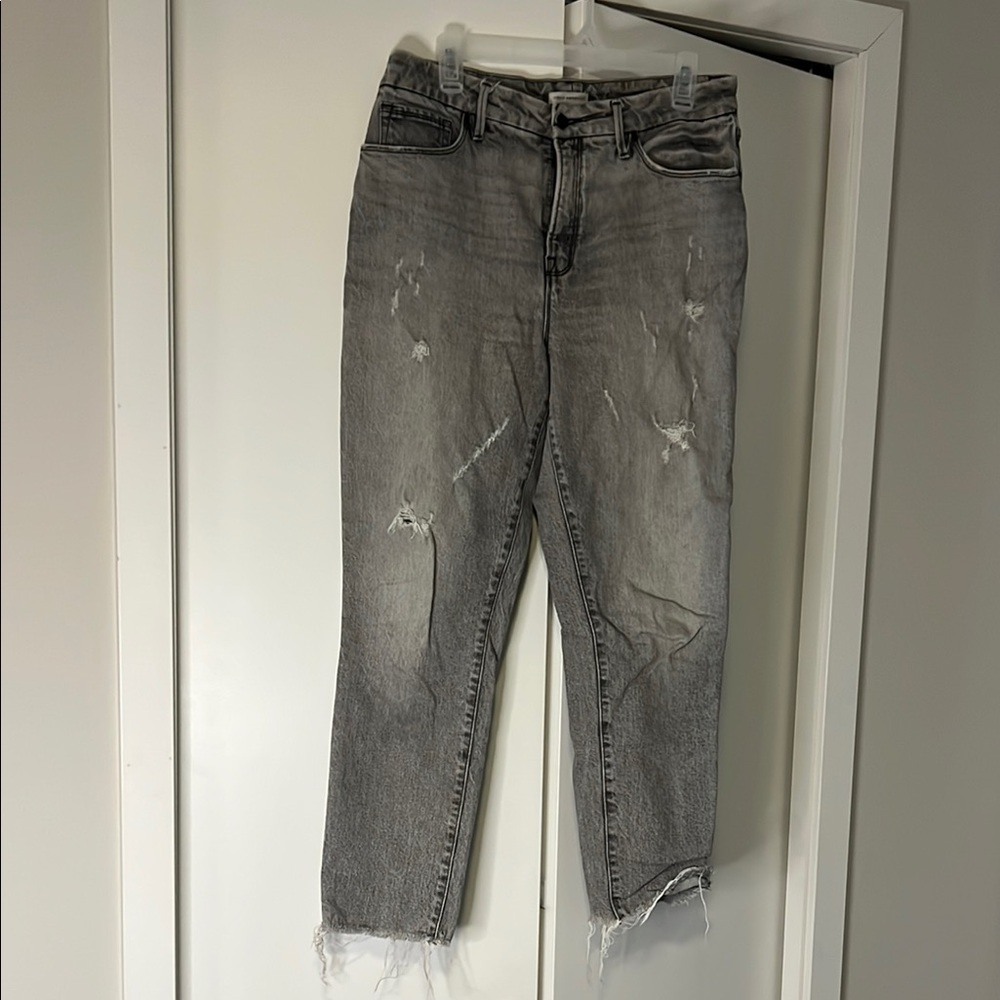 Distressed Gray Women's Jeans
